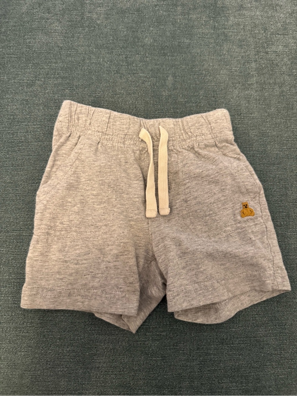 Baby GAP Light Gray Cotton Drawstring Shorts with Bear Patch